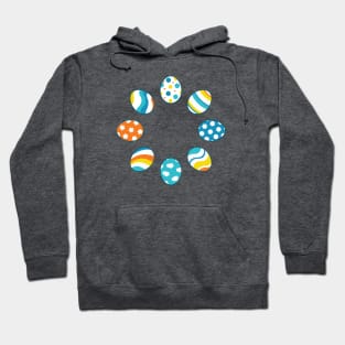 Eggs | Yellow Orange Blue | Stripes | Dots | Clouds | Green Hoodie